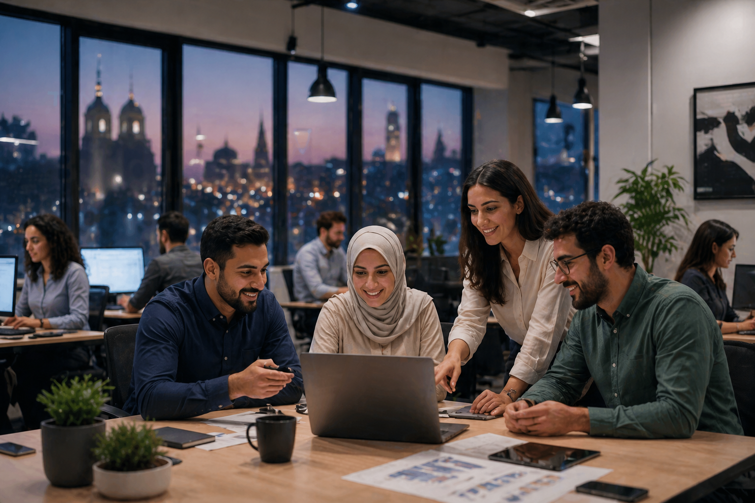 Our team working together