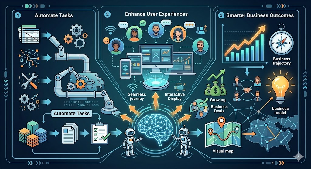 Modern diagram visual connecting distinct platforms for System Integration